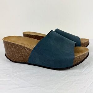 Stylish Blue Wedge Sandals